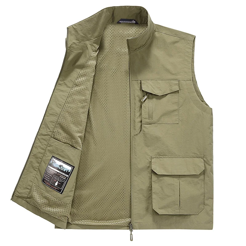 

Sleeveless Jacket Fashion Fishing Vests For Men's Photography Casual Waistcoat 2024 Spring Autumn Outdoors Military Clothing