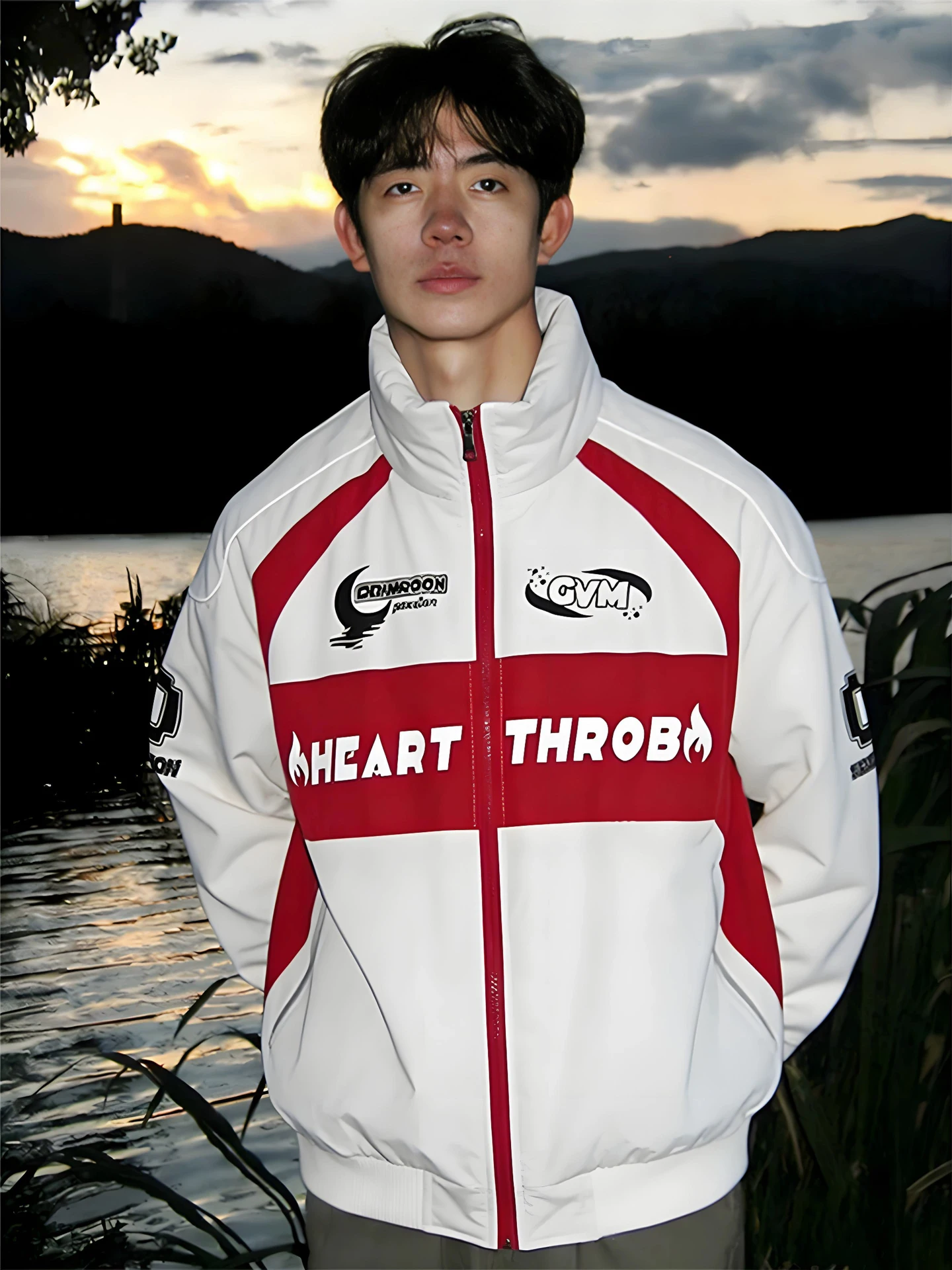 

Мужская зимняя куртка American Racing с цветными вставками и воротником-стойкой, короткая, в мотоциклетном стиле, из хлопка, для работы