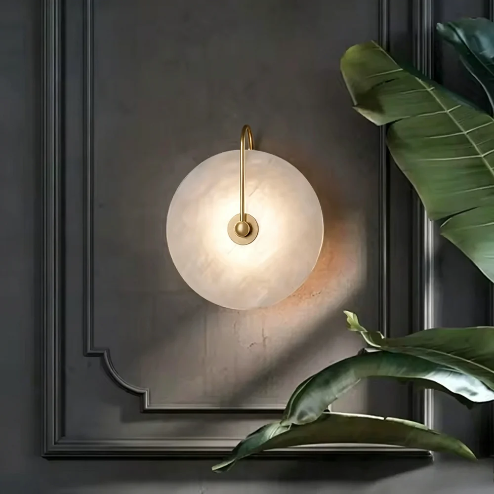 Nordic Wall Sconces Light Fixture Led Marble Moon Bedside Lamp Interior Indoor Lighting Home Bedroom Decor Modern Hotel Simple