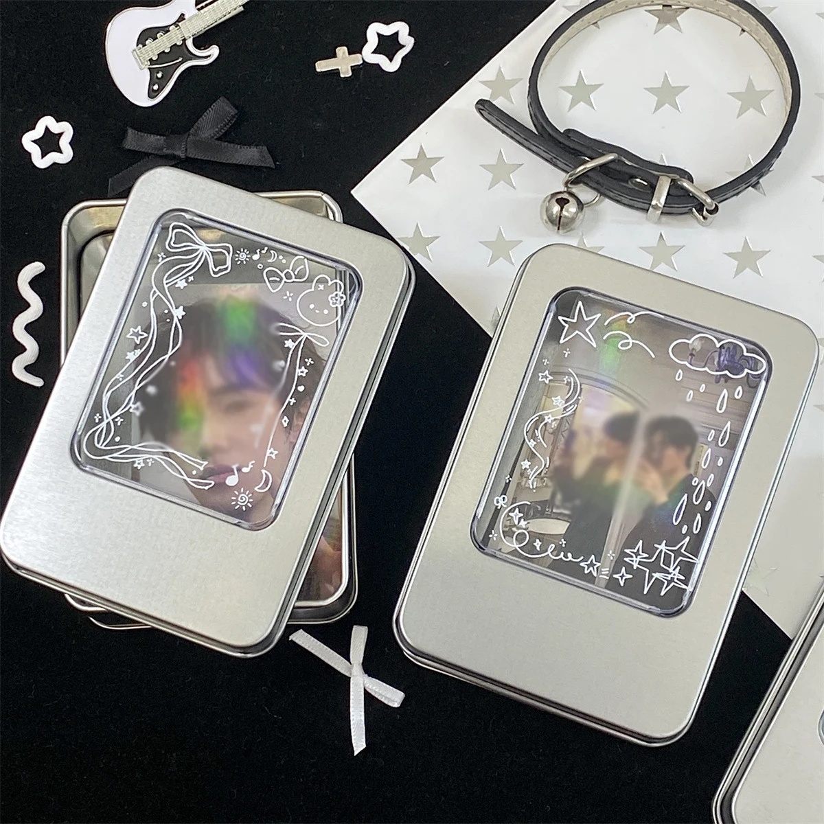 حامل صور Kpop ، صندوق تخزين بطاقات صفيح ، علبة ألبوم صور ، عرض حاوية المعبود ، منظم بطاقات ، أدوات مدرسية لسطح المكتب #3