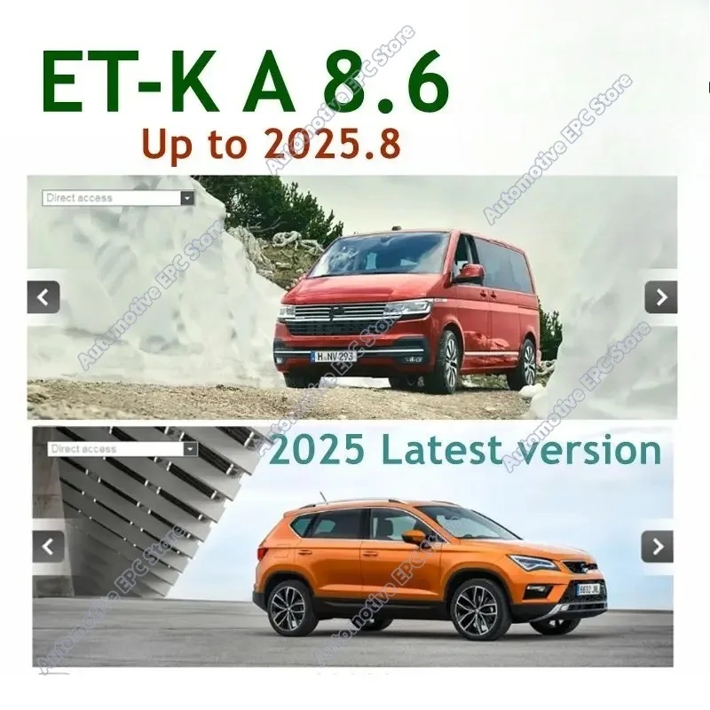 2026 New ETK.A 8.6 Group Vehicles Electronic Parts Catalogue Until 2025.8Year for V/W AU/DI+SE/AT+SKO/DA Et-ka 8.6+install Video