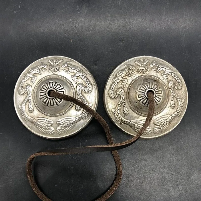 Tibetan Buddhist Twin Dragons Ringing Bell Meditation Sanskrit Brass Chime Bells for Spiritual Healing Mindfulness Yoga Buddhist