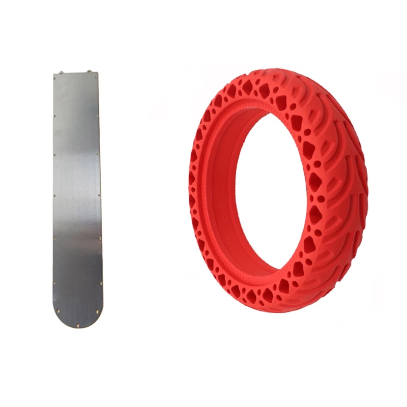 

1 Pcs Electric Scooter Bottom Battery Cover Anti-Skid Plate Guard Plate & 1 Pcs 8.5 Inch Electric Scooter Tire