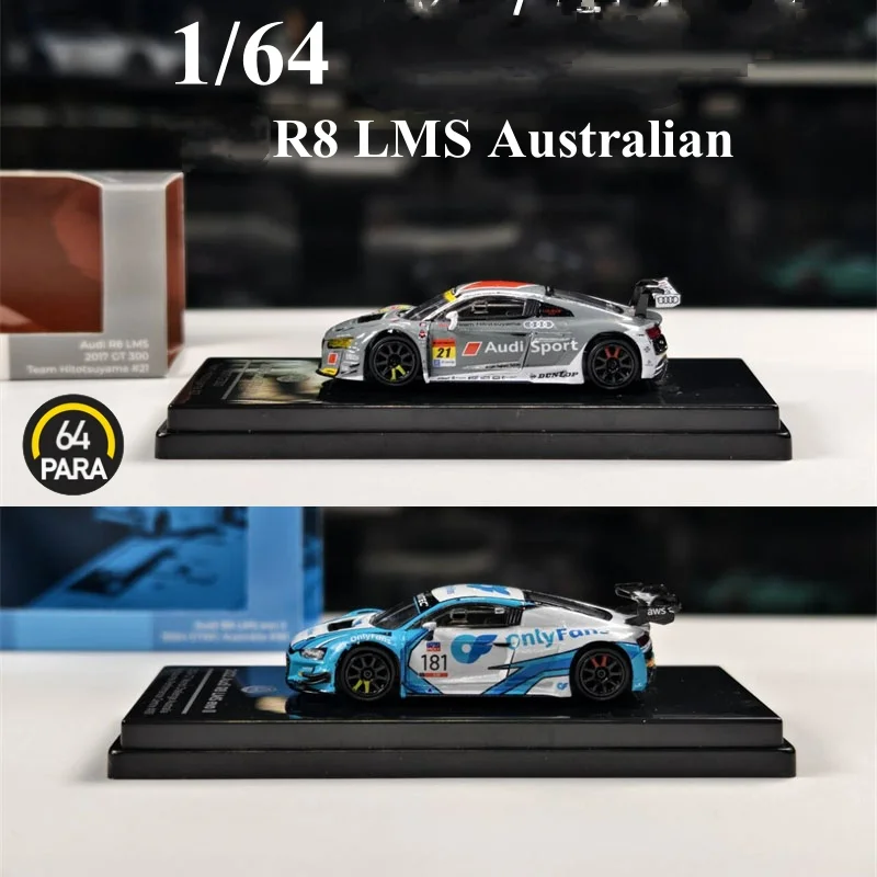 

PARA 1:64 R8 LMS 2024, литая под давлением модель автомобиля, детские игрушки, подарок