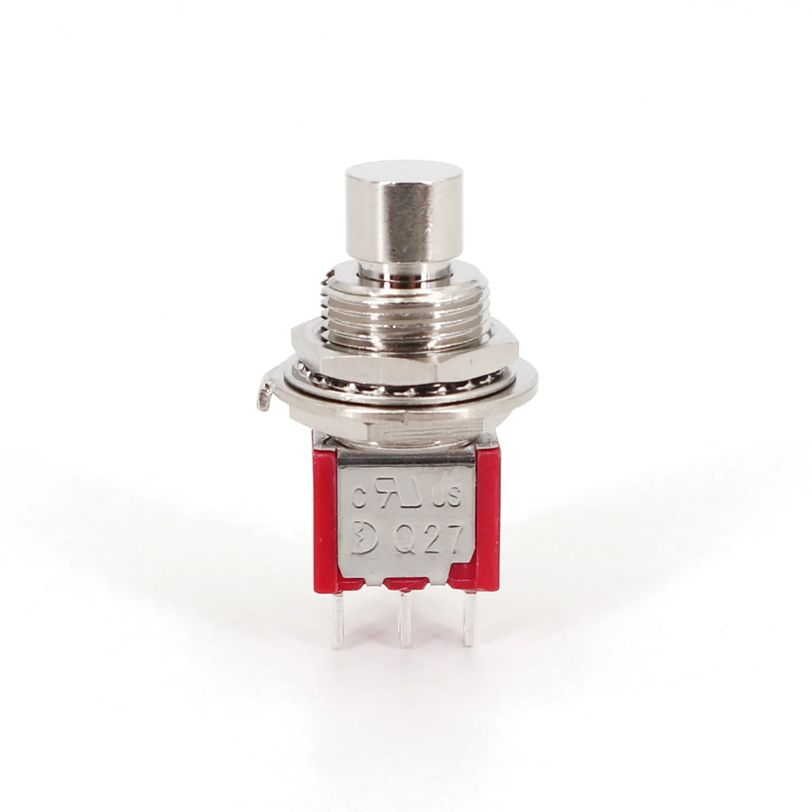 Q27 Series 3Pin SPDT Momentary Metal Snap-Acting Click Pushbutton Switch 12mm Panel Mount 3A/120AC