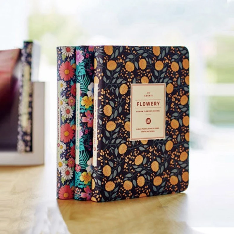 New Arrival Cute PU Leather Floral Flower Schedule Book Diary Weekly Planner Notebook School Office Supplies Stationery