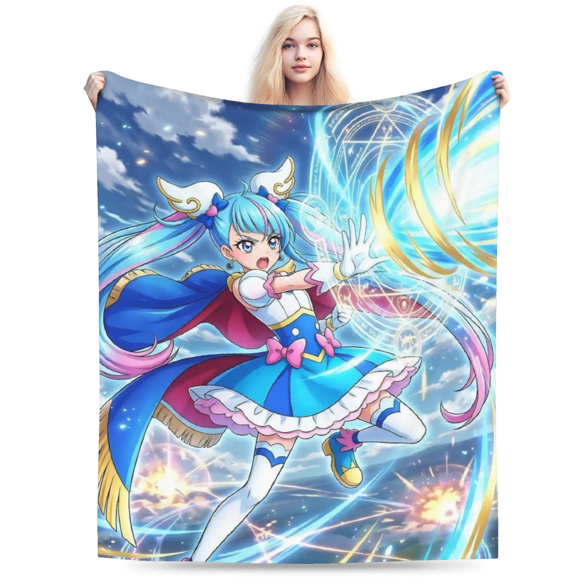 Soaring Sky Pretty Cure Merch Blanket Lightweight Warm  Throw Blankets for Sofa 50x60 Inches Multi-size Throws And Blankets