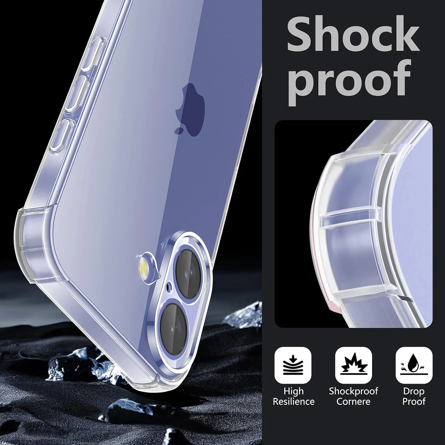 Luxury Shockproof Clear Phone Case For iPhone 16 15 13 12 11 14 Pro Max Mini XR XS 7 8 6 Plus Silicone Bumper Transparent Cover