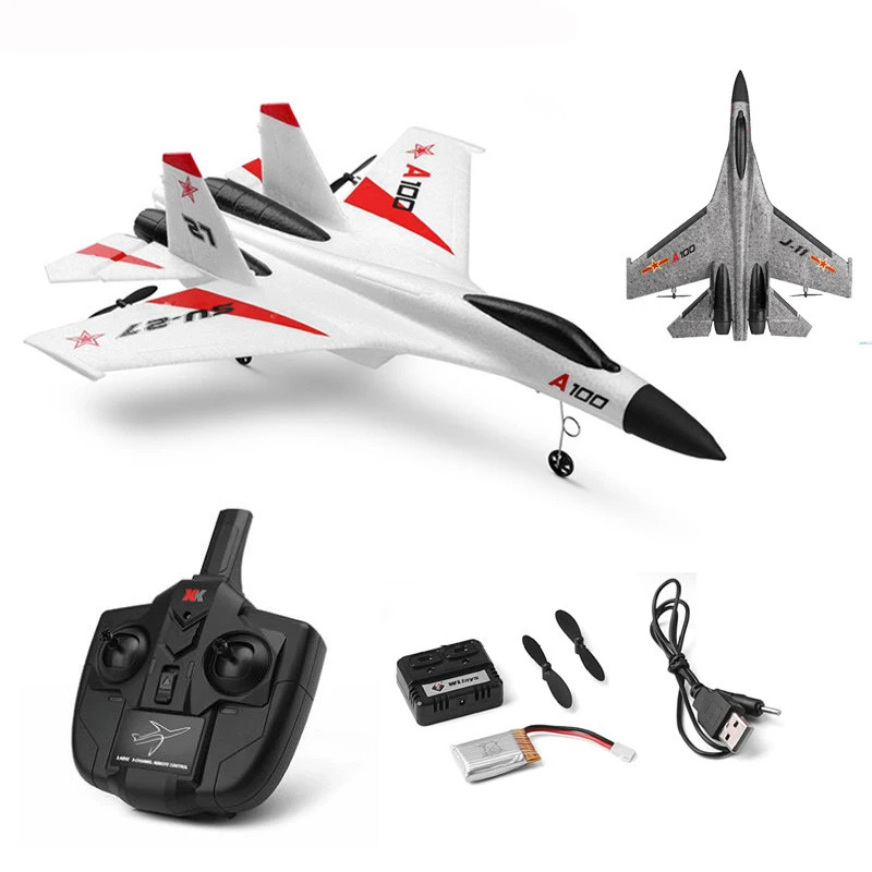 Wltoys XK A100-SU27 RC Plane 2.4G 340mm 3CH Airplane Fixed Wing Planes Outdoor RC Toys Flying Remote Control Plane Children Gift