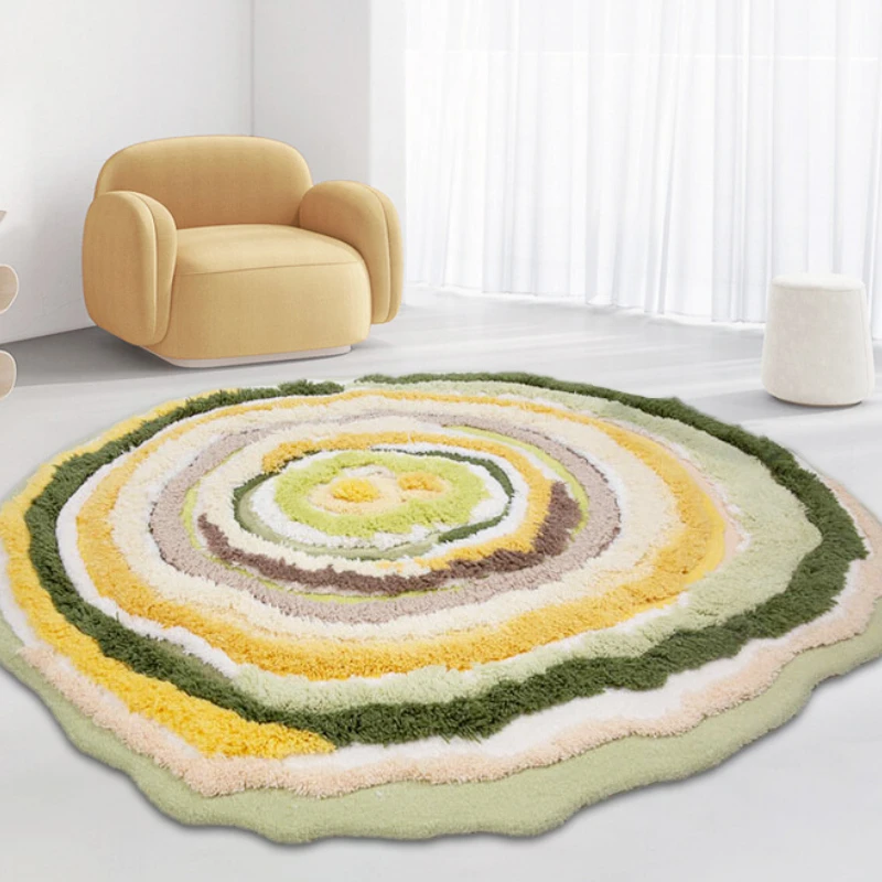 Hand-woven Moss Wool Carpet for Bedroom Study Living Room Bedroom Exhibition Hall Creative Decorative 3D Rug Mat Bed Blanket