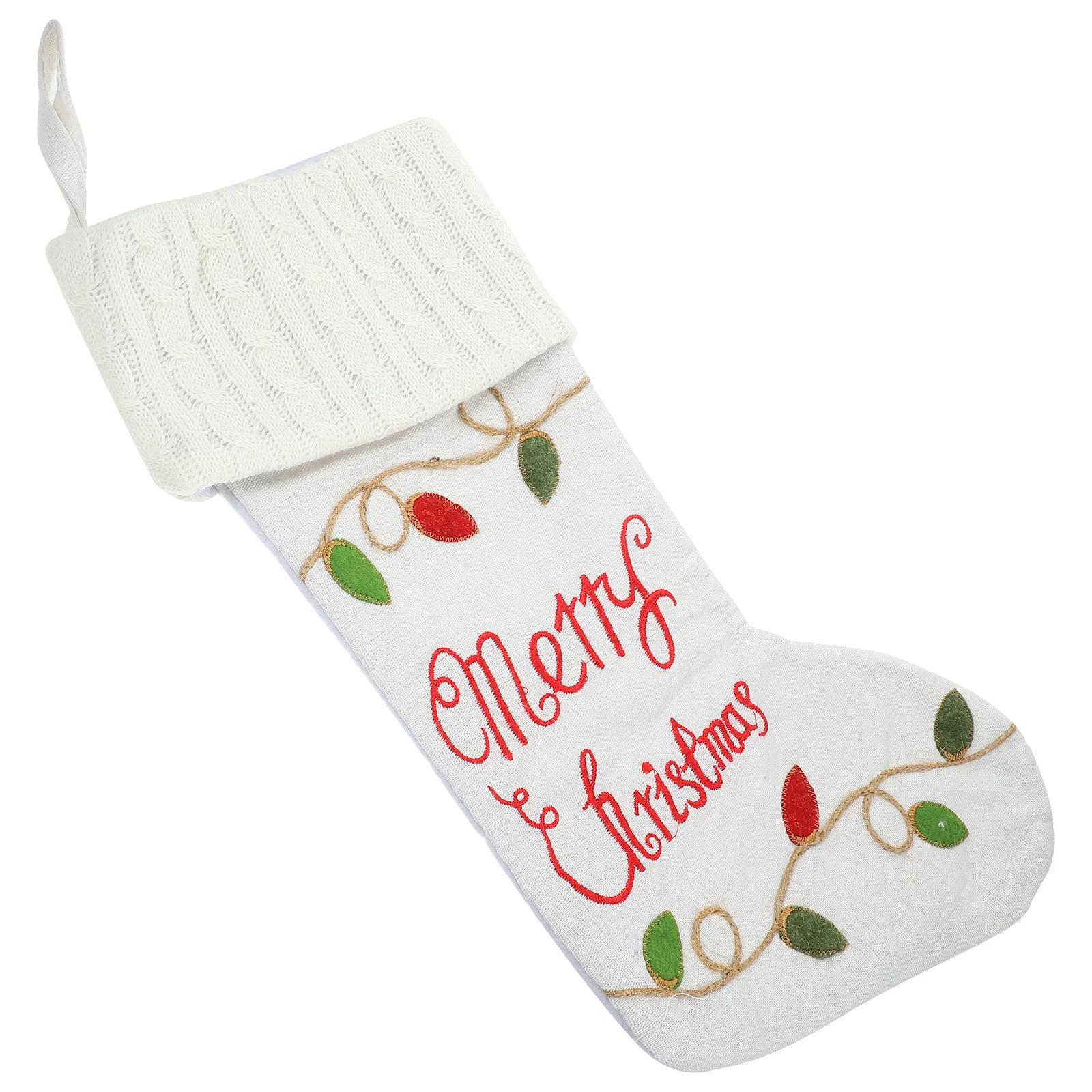 

Christmas Stocking Gift Bag Polyester Festive Hanging Decor for Tree Fireplace Wall Xmas Party Ornament Stocking