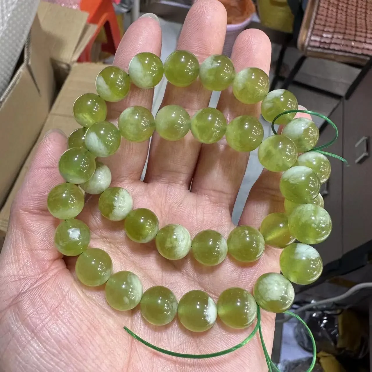 

Браслет из натурального нефрита Xiuyu AAAA в этническом стиле, круглая бусина, зеленая, модный аксессуар, изготовление ювелирных изделий, оптовая продажа подарков