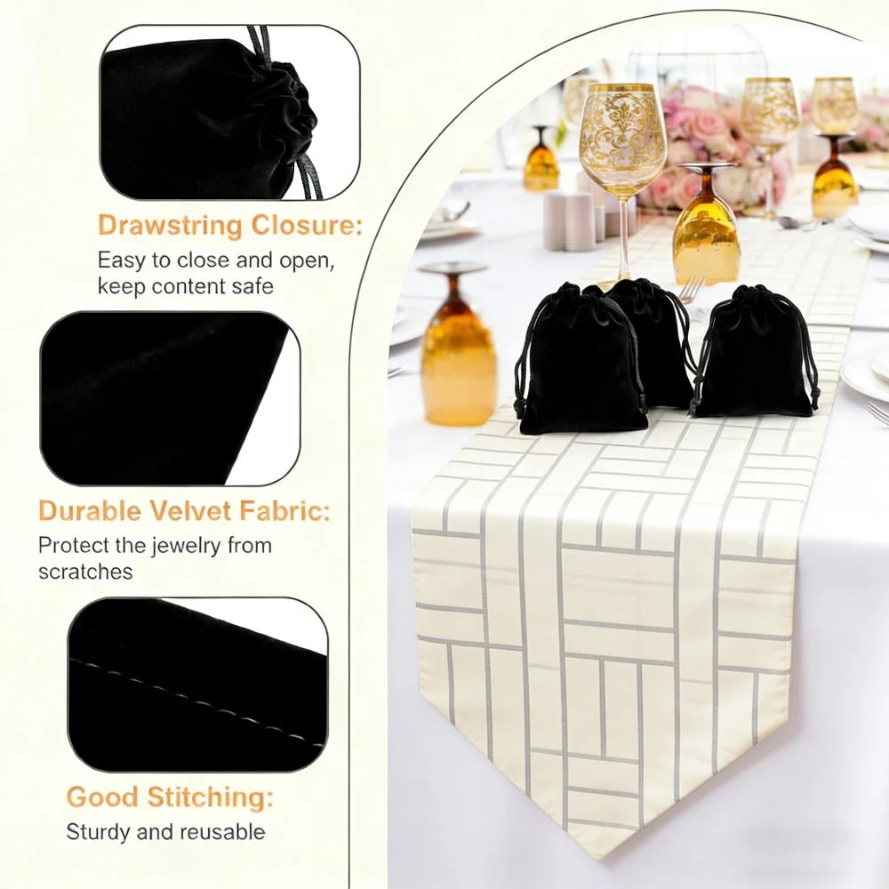 10–50 Stück Samtbeutel mit Kordelzug, kleine Schmuckbeutel, Samt-Geschenktüten für Weihnachten, Hochzeit, kleine Unternehmen, Partygeschenke – Detail 8