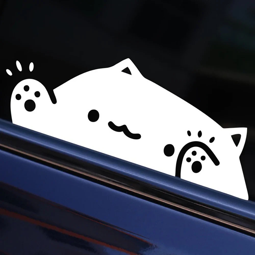Car Sticker Cute Personality Cat   Knocking on Window for Car Body Bumper Windows Motorcycle Auto Accessorie Cover Scratches