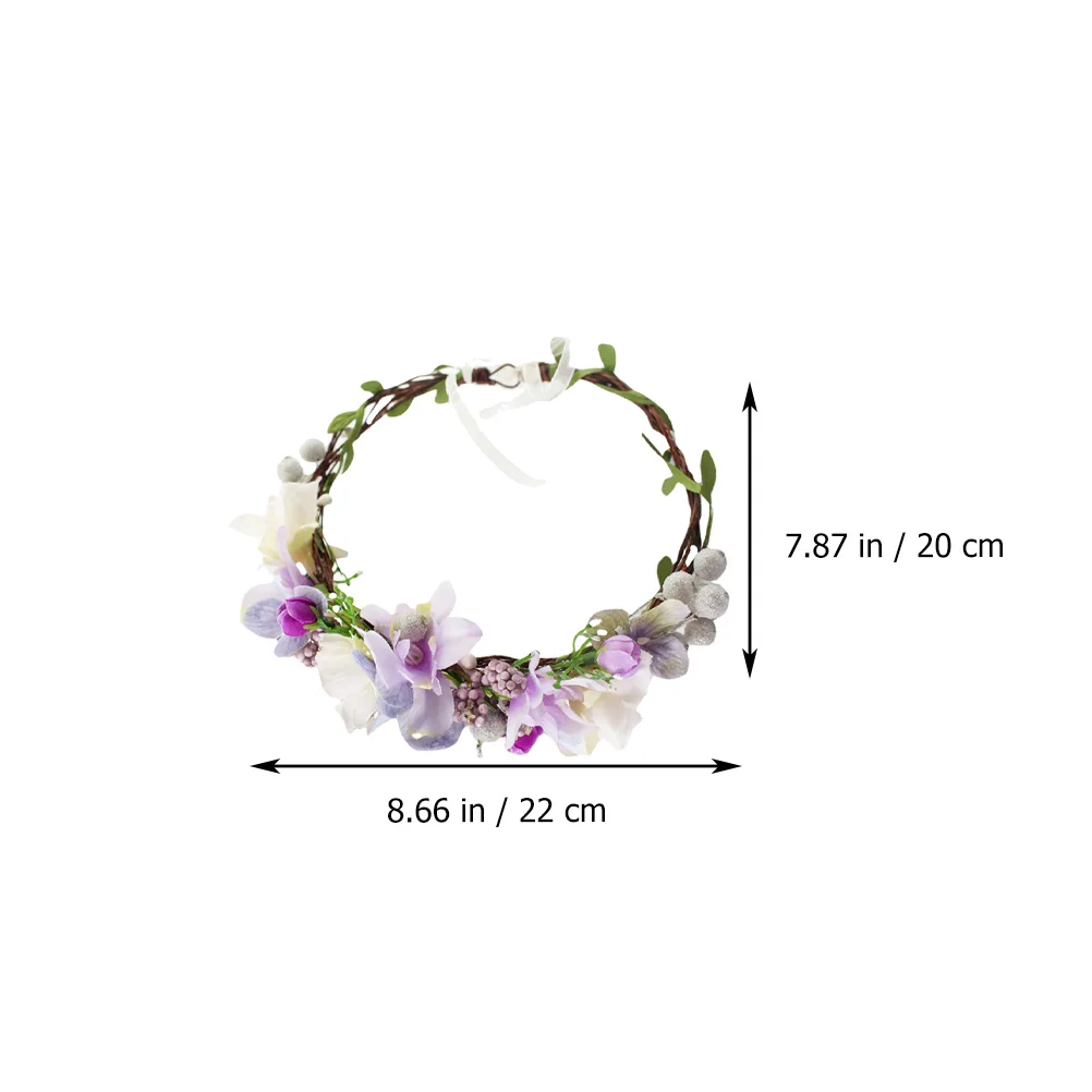 

Artificial Garland Headband Lifelike Wreath Hairband Delicate Fabric Floral Tiara Matching Clothes Hairstyles Performances
