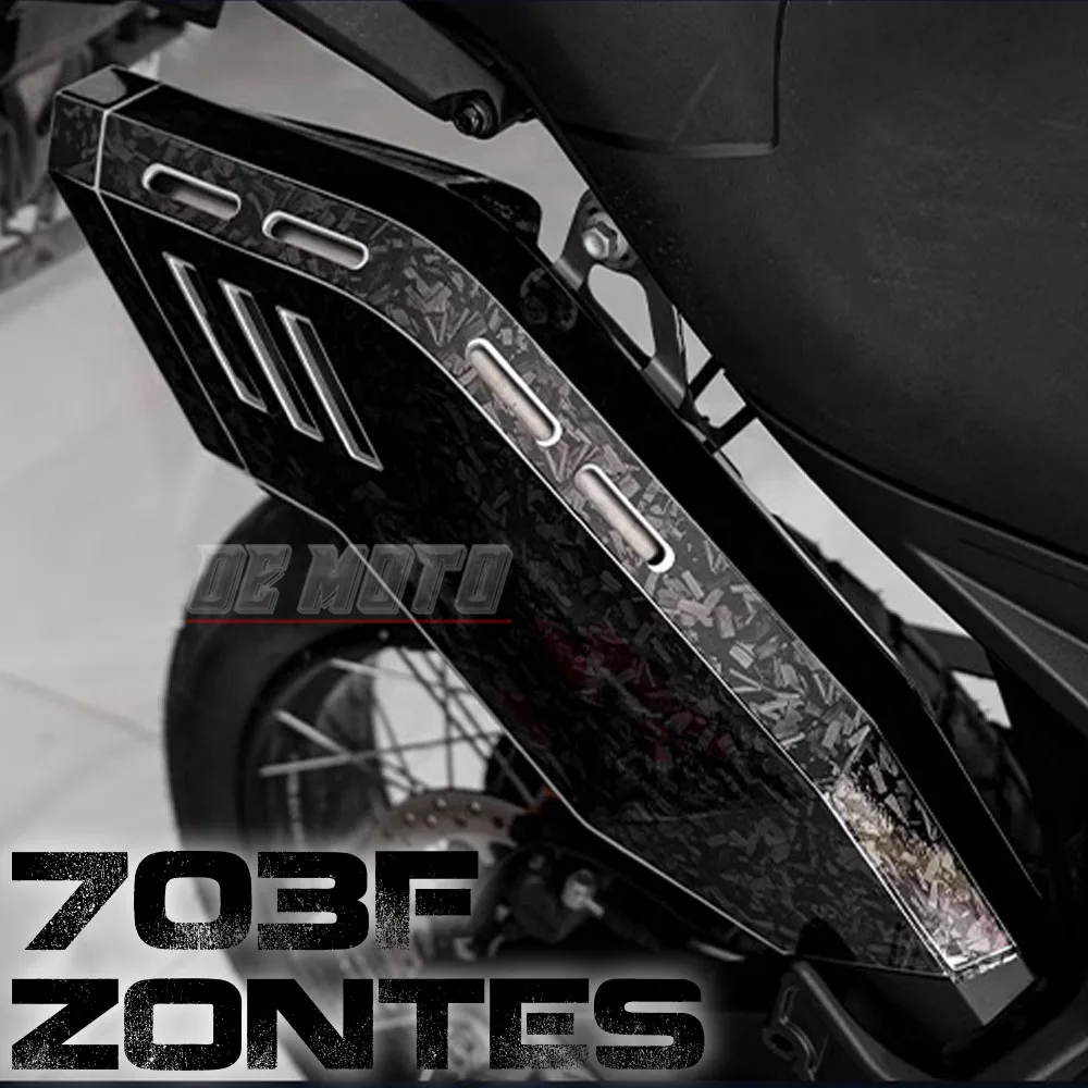 Front Face Decals FOR ZONTES 703F ZT703F Exhaust Pipe Film Waterproof Forged Carbon Fiber Trim Protective Decals