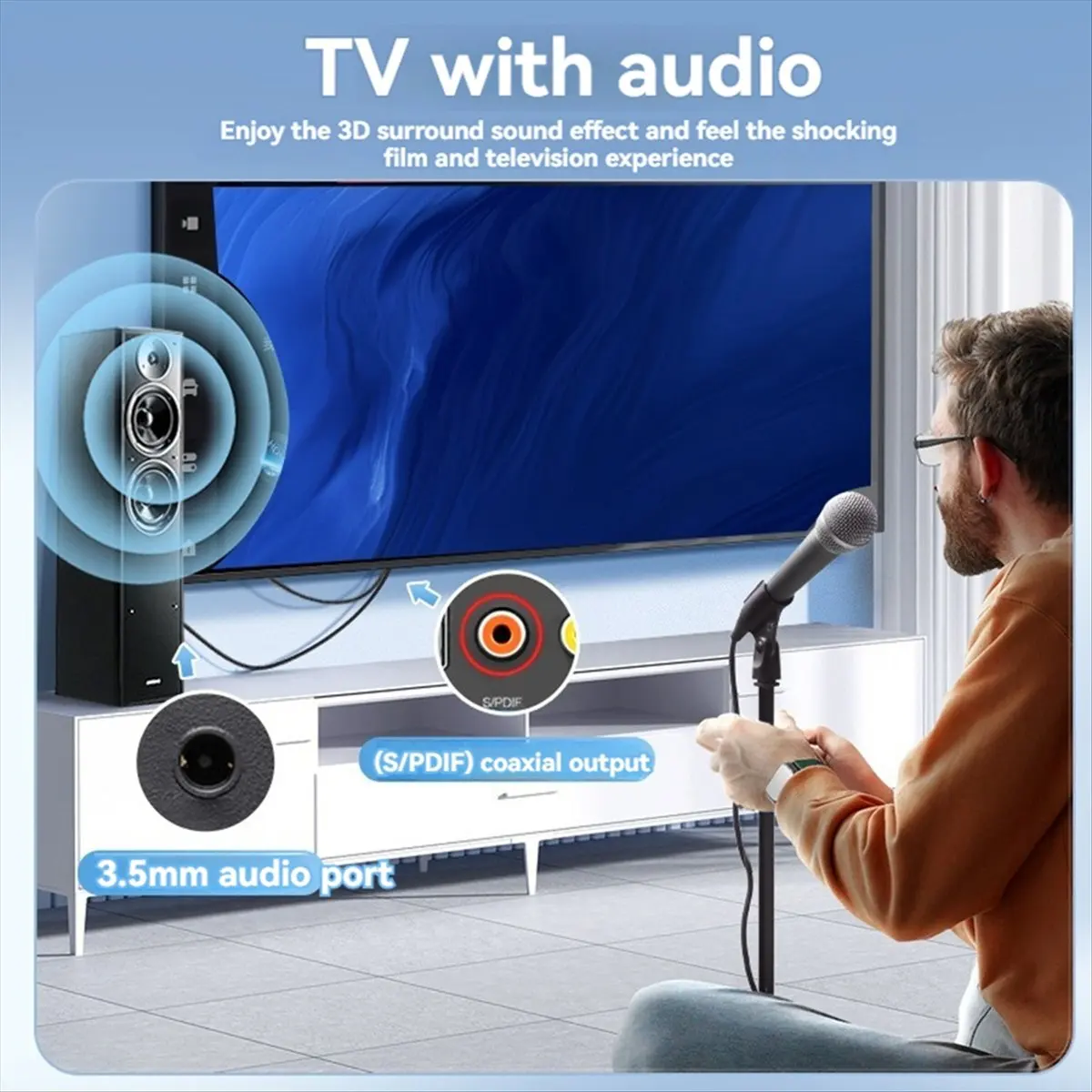 

Gold-Plated Digital Coaxial SPDIF Audio Aux Cable 3.5mm Female TV Box Amplifier Connection Cable with USB Port Cables