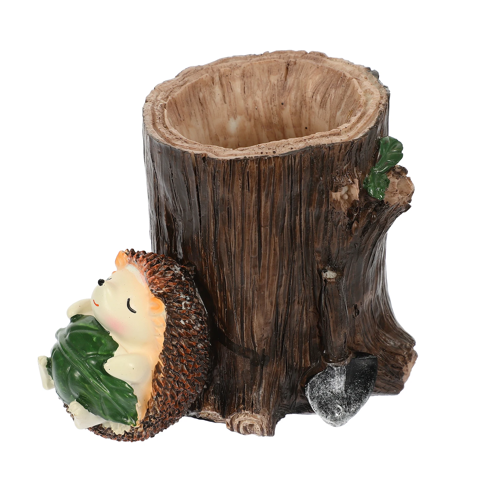 

Hedgehog Pen Holder Animal Office Desk Decor Storage Box Cartoon Resin Pencil Travel