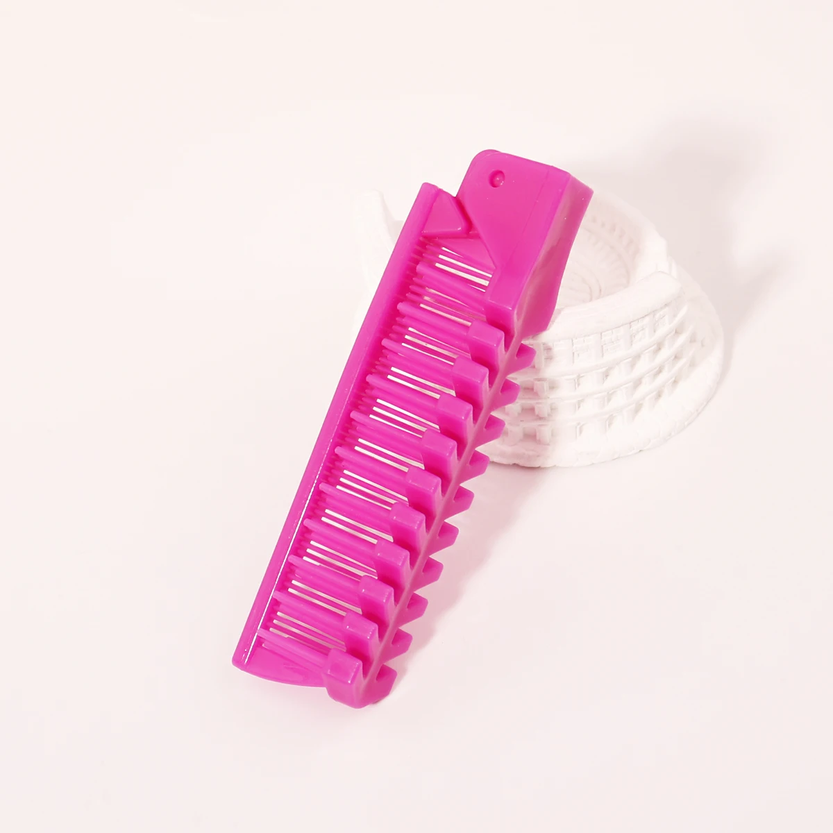 Portable Travel Folding Comb Brush Anti-Static Styling Massage Comb Professional Hair Styling Tool Special for Real Hair Wigs