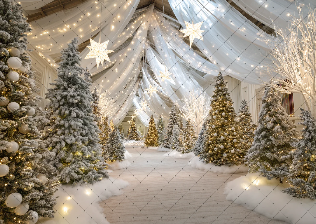 White Draped Ceiling Snow Chri - Photography Lighting White Background recension och pris