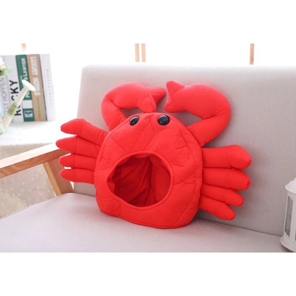 

Adjustable Red Crab Headwear For Halloween Party Adults Costume Cosplay Funny Cartoon Hat Photo Props