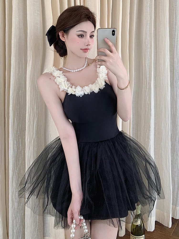 

Bla Swan Women's One-Piece Swimsuit Summer Slimming Thermal Spring Bathing Suit Bal Casual Swimwear Small Chest Gathered