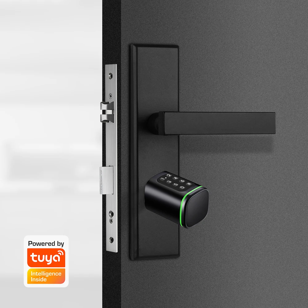 Imagem -05 - Tuya Smart Door Lock Elétrico Bluetooth App Remoto Impressão Digital Biométrica Anti-roubo Segurança Casa Mortise 60 mm 70 mm