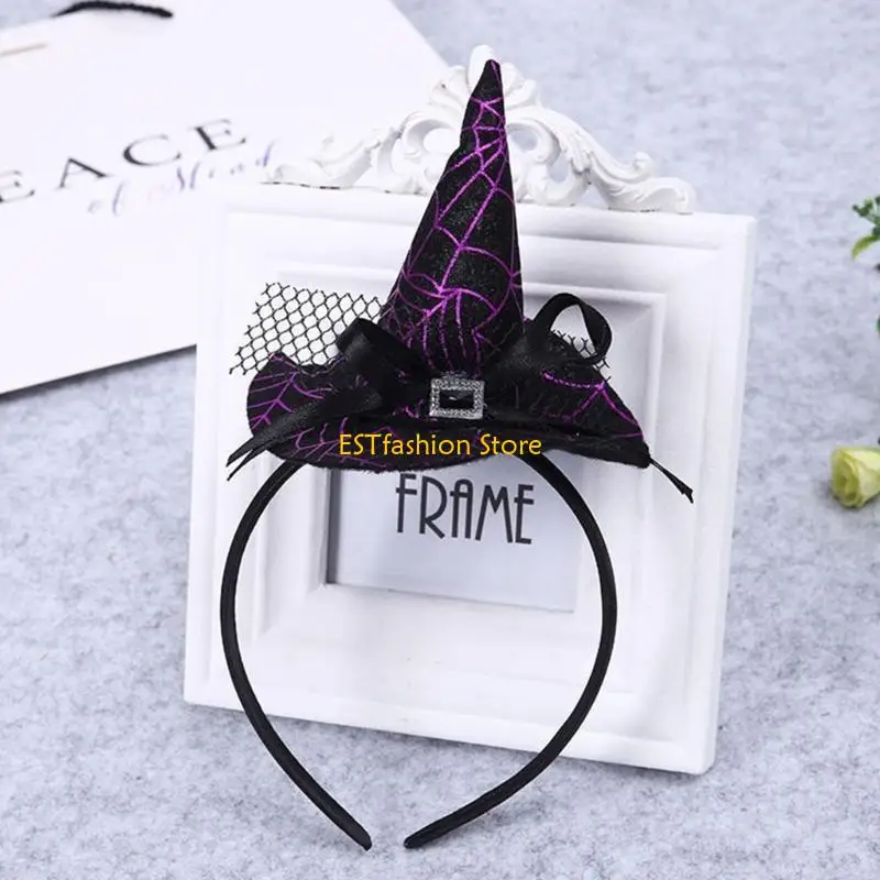 Y5GC Halloween Cosplay Costume Hairband Witch Hat Headband Carnivals Party Headdress