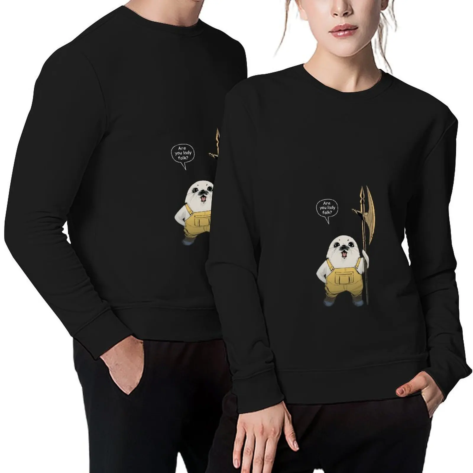 

Ghus Are You Lady Folk Pullover korean style clothes mens clothes anime clothes men's winter sweater winter man sweatshirt
