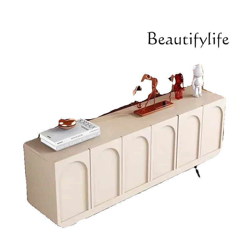 خزانة جانبية مصممة، طراز حديث، زخرفة طاولة ذات نهاية شريطية طويلة، إحساس عالي وأزياء #5