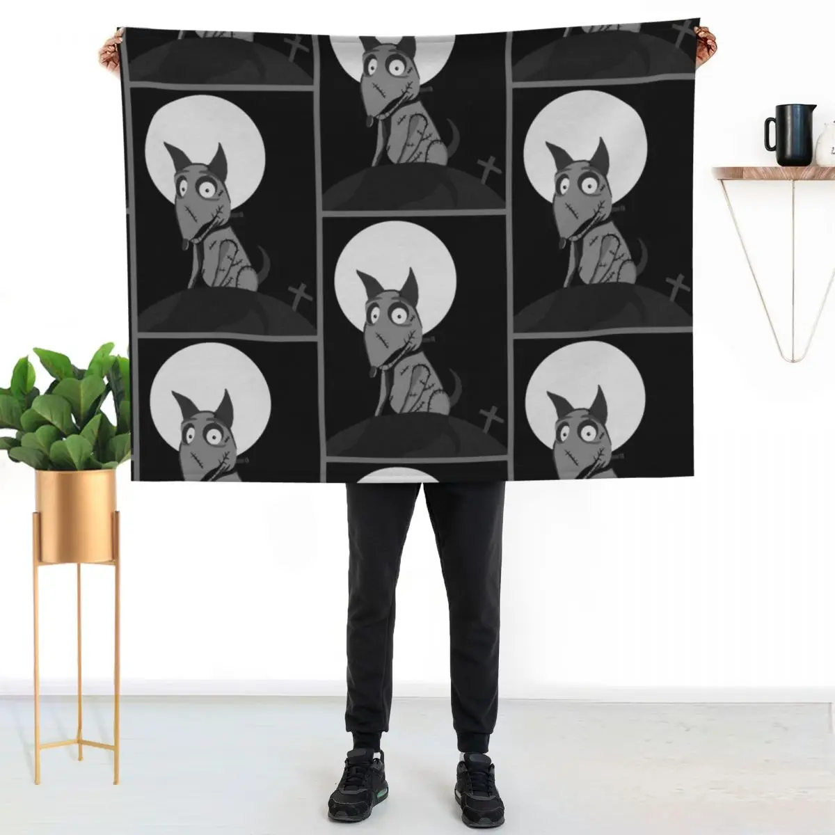 

frankenweenie sparky in the moonlight Throw Blanket Fluffy Cozy Throw Blanket for Home Decor