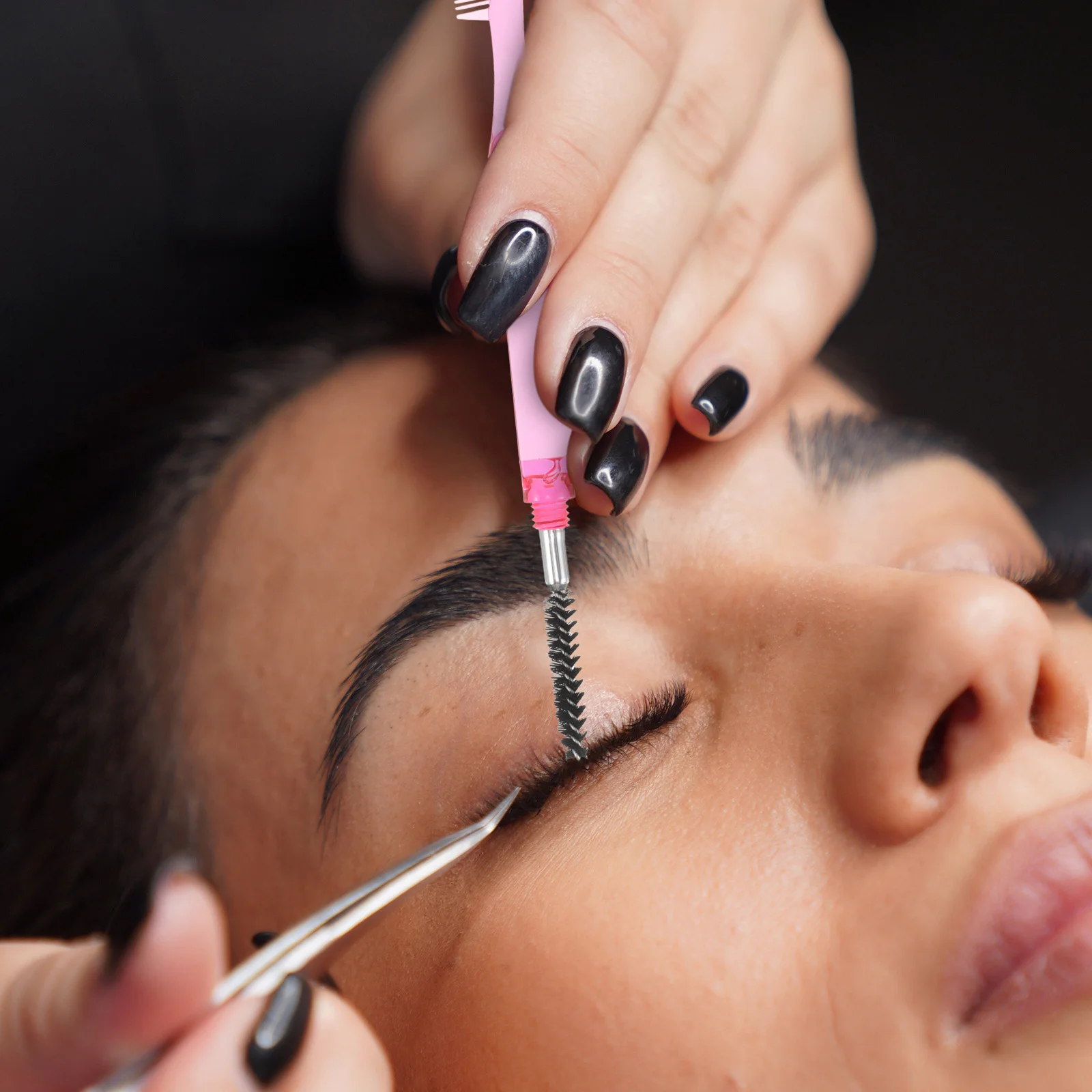 الأحمر للطي رمش مشط Dualhead 2in1 لاش الحاجب فرشاة المدمجة ماكياج أداة التهيأ ماسكارا أداة رمش فرشاة أمشاط #4