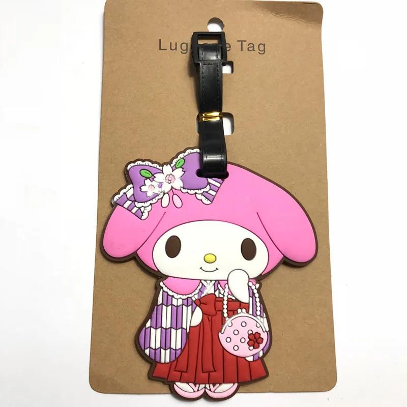 Sanrio Kuromi Luggage Tag My Melody Kawaii Anime Cute Travel Boarding Box Bag Identification Plate Luggage Recognition Card Gift