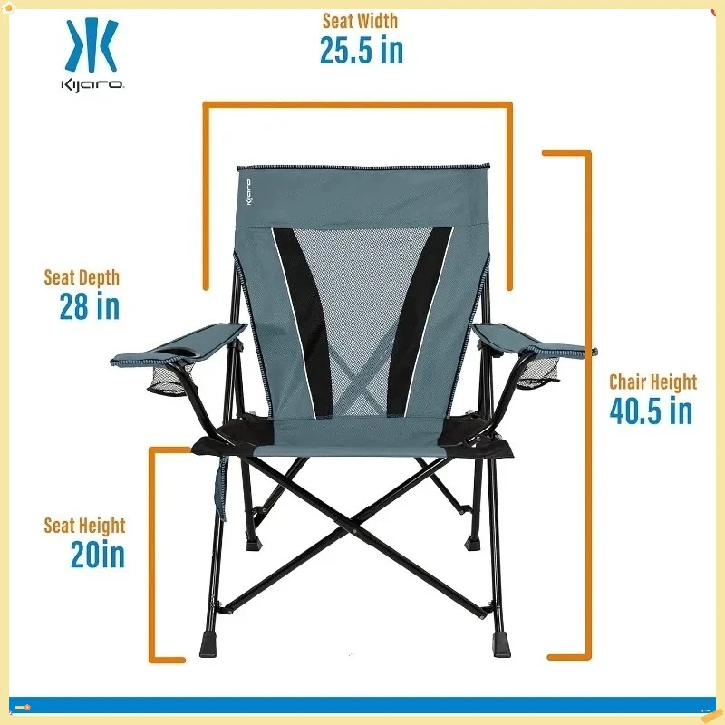 كرسي تخييم عالي التحمل بقفل مزدوج XXL - كرسي خارجي محمول قابل للطي بسعة 400 رطل للبالغين والمشي لمسافات طويلة والشاطئ والمناسبات الرياضية