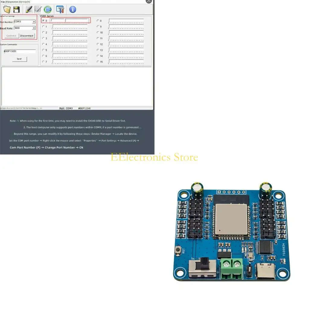 B03C DIY Mechanism Motion Control Module with 16 output support for robotic arm movement, pan-head tasks and follow-up code work