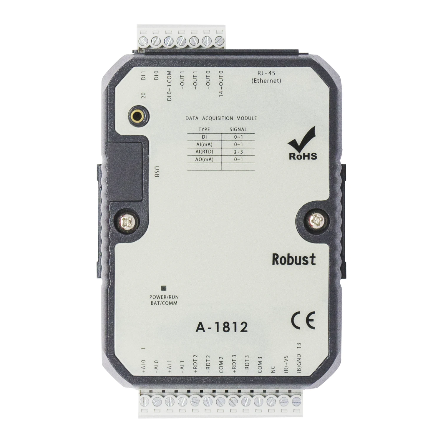 Модуль ввода-вывода Ethernet с модулем 4AI 2DI 2AO (A-1812)