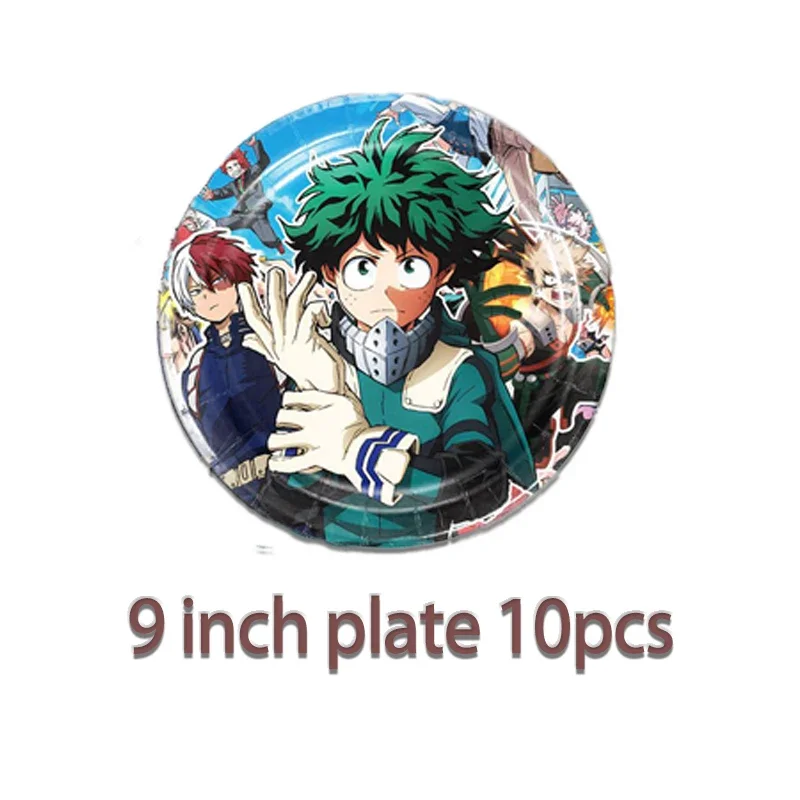 My Hero Academia Birthday Party Dinnerware, Banner Descartável, Bolo, Bandeira Pendurada, Balões, Decorar, Fofa