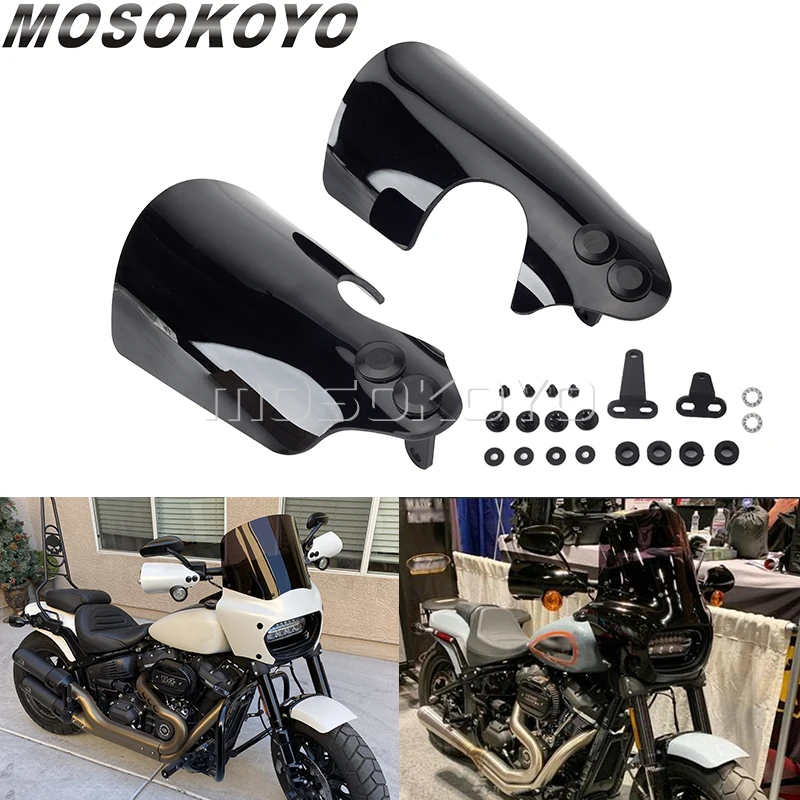 Club Style Hand Handlebar Protection For Harley Softail 18-23 Fat Bob Low Rider S FXLR FXLRS Slim Cafe Racer Cutout Handguard