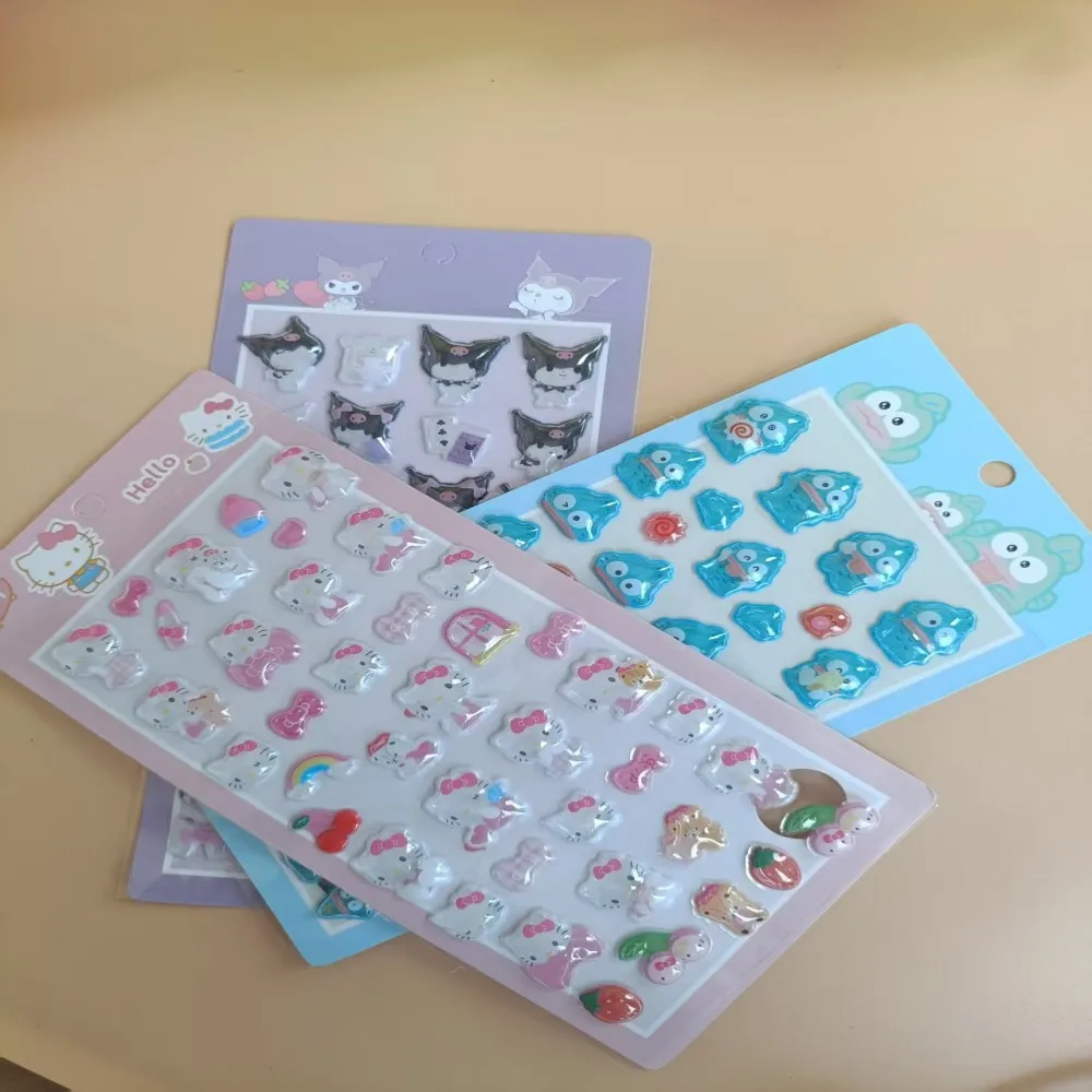 Sanrio kawaii cinnamoroll desenhos animados alívio adesivos crianças e meninas adesivos decorativos casos de telefone das crianças brinquedos presentes