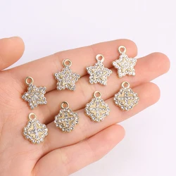 10Pcs Quality Exquisite Zirconia Star Charms Gold Colour Alloy Small Pendant For Earrings Bracelets Diy Jewelry Set Accessories