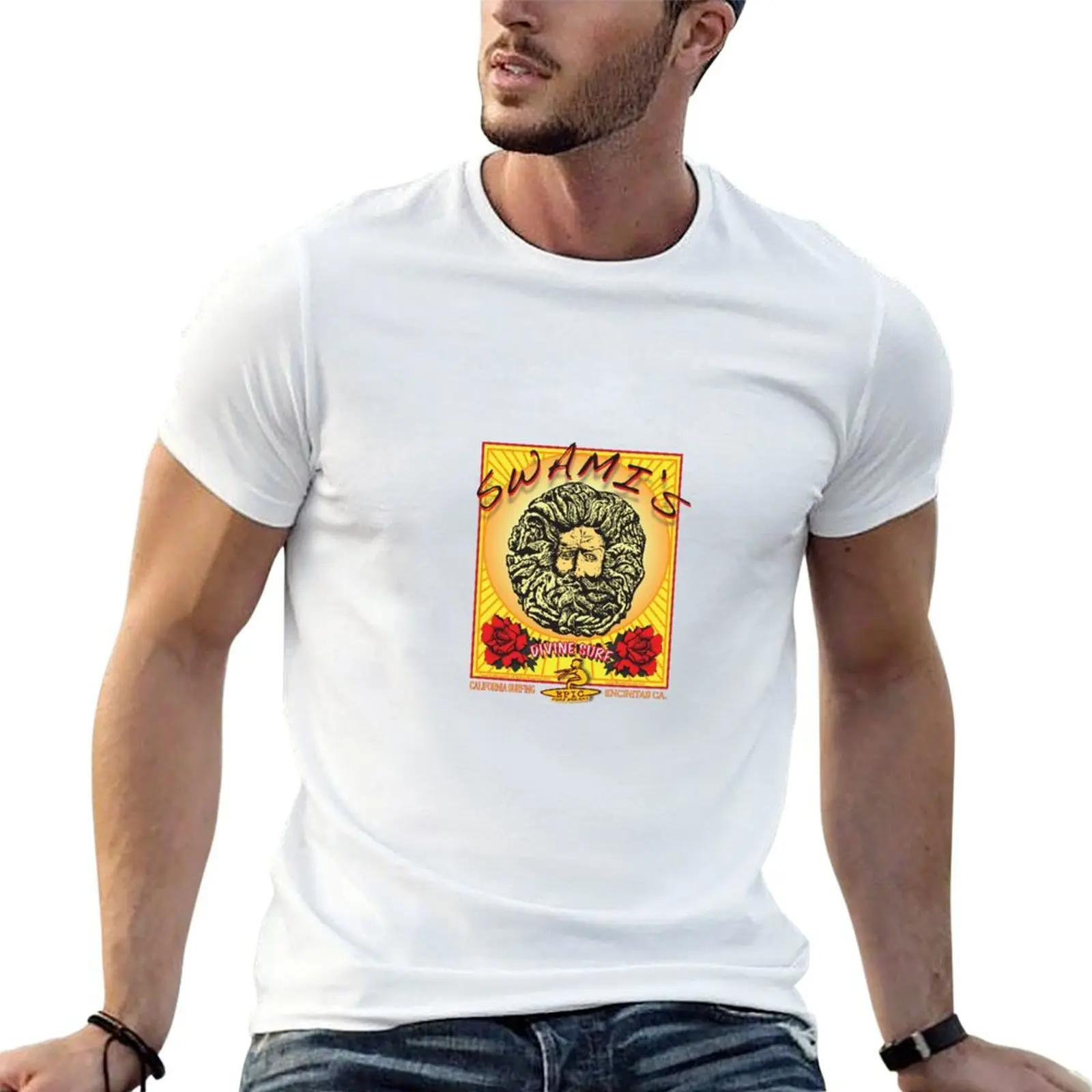 

SURFING SWAMI'S ENCINITAS CALFORNIA T-Shirt t shirts for man graphic tees man t shirt graphic printed t shirts for man T-shirt