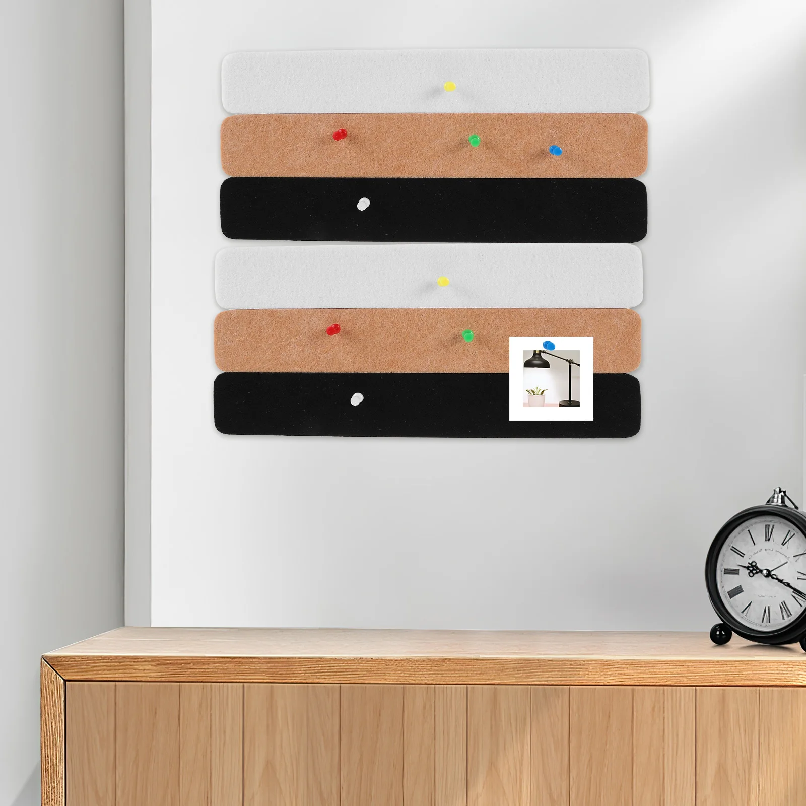 

1 Set Bulletin Felt Memo Wall Decor Strips Stylish Office Home Use Pushpin Display Board Tiles Adhesive Notice Board Classroom
