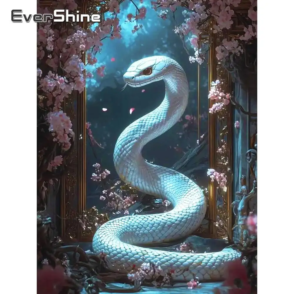 

Evershine Diamond Painting Full Square Snake Picture Of Rhinestones Diamond Mosaic Animal Embroidery Picture Handmade Gift