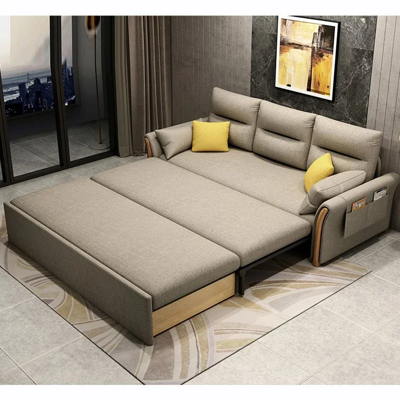 Modern multifunctional Foldable design couch Good Quality Storage Wood frame Bed Sofa Furniture For Living Room