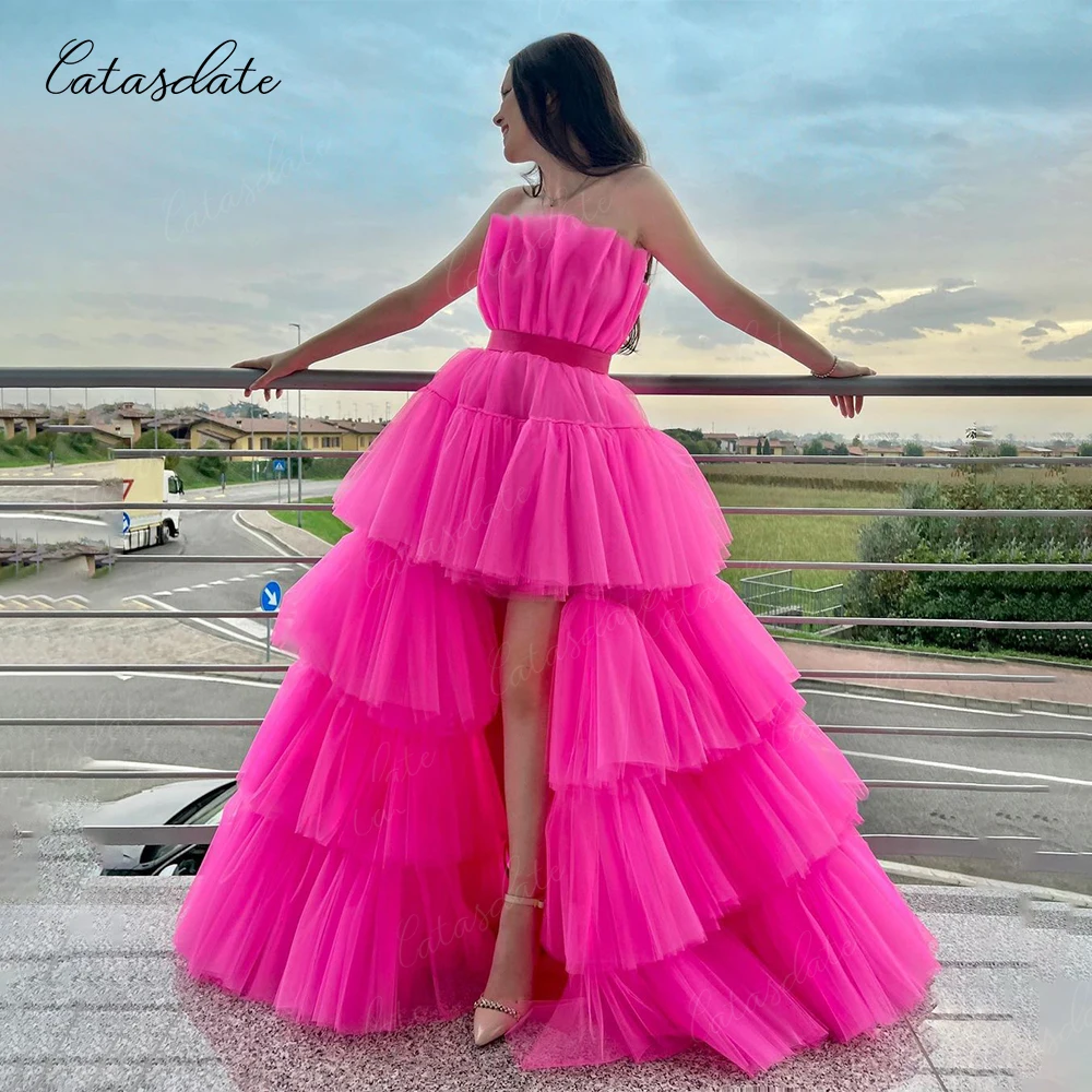 Catasdate High Low Homecoming Dress Elegant Cocktail Party Dress for Women Formal Occasion Dresses A Line Graduation Dresses