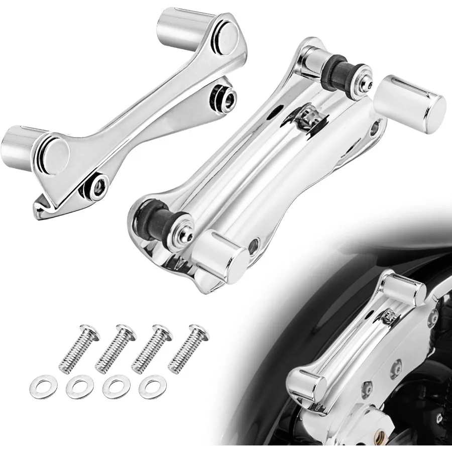 

Chrome 4 Point Docking Hardware Kit with Docking Hardware Covers for Harley Touring Road King Street Electra Road Glide 2014-202