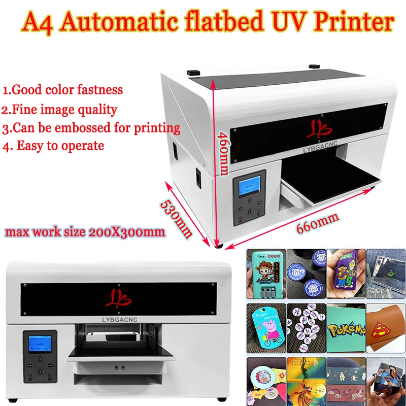 

LY A4 Full Automatic Flatbed Photo UV DTG Inkjet Printer Machine USB Infrared Ray Measure 2880 DPI Printing 220V 110V