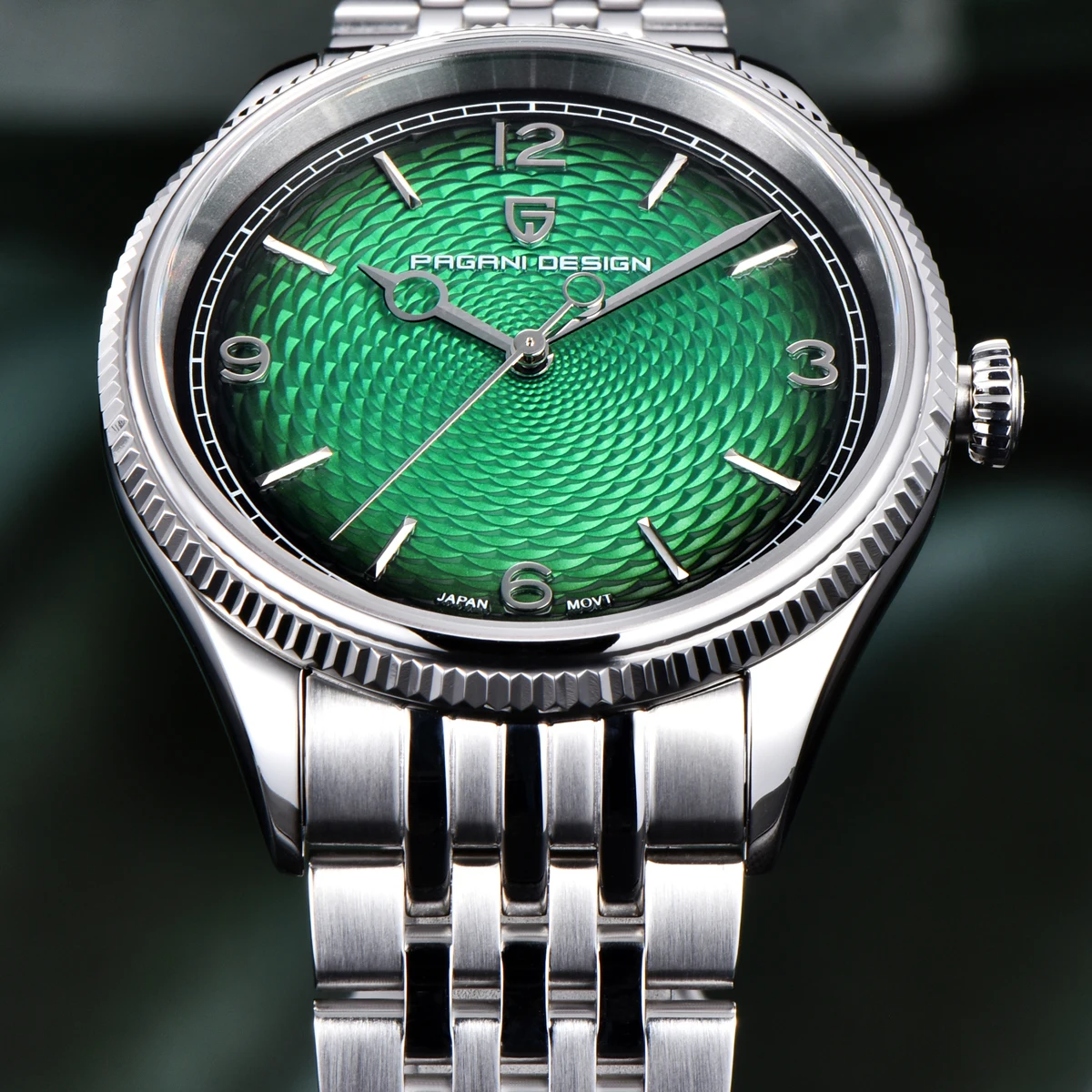 2026 New Men Quartz Watch PAGANI DESIGN 40MM Retro Green Ripple Watch Mens Luxury Watch For Men AR Sapphire Crystal Stainless Steel Business Bracelet Clock Hombre EU Local Shipping