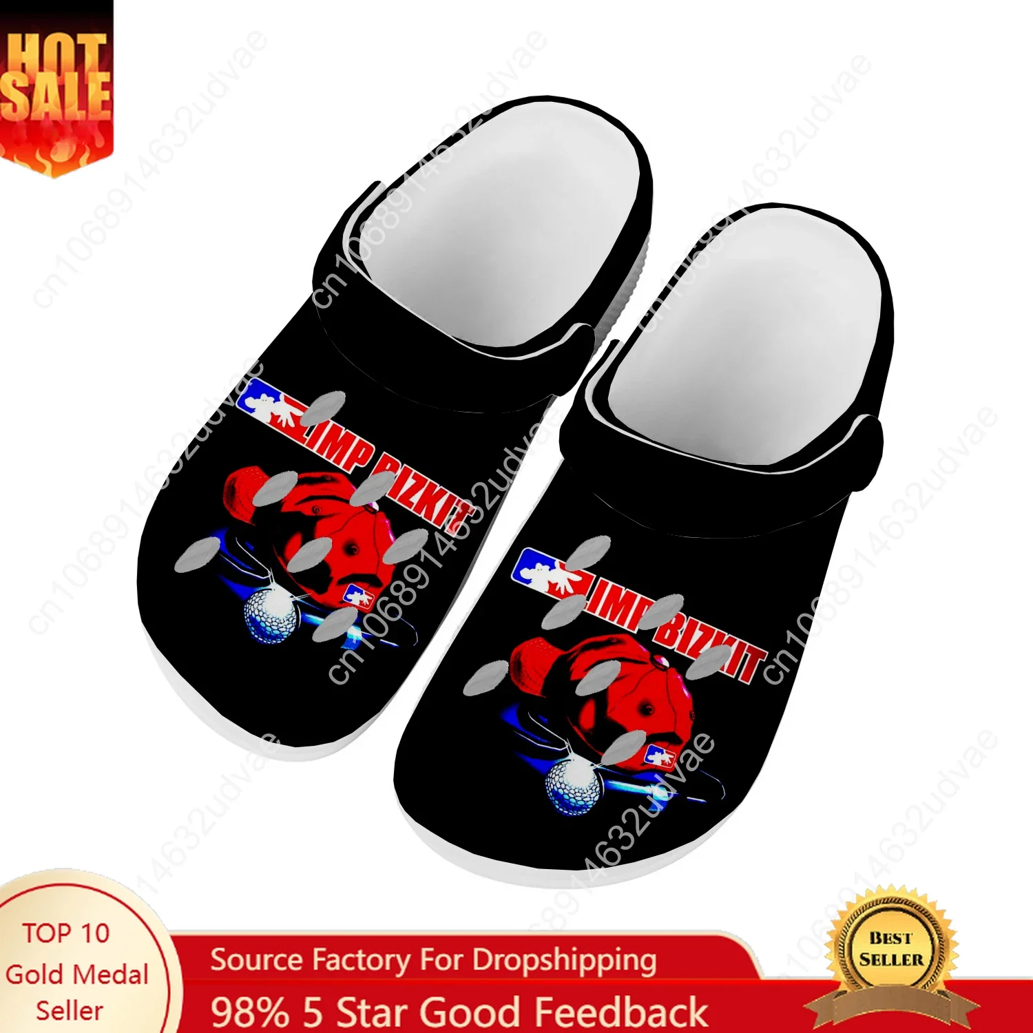 

Limp Bizkit Water Shoes Mens Womens Non-slip Fashion Home Garden Clogs Customizd Sandals Beach Breathable Hole Slippers