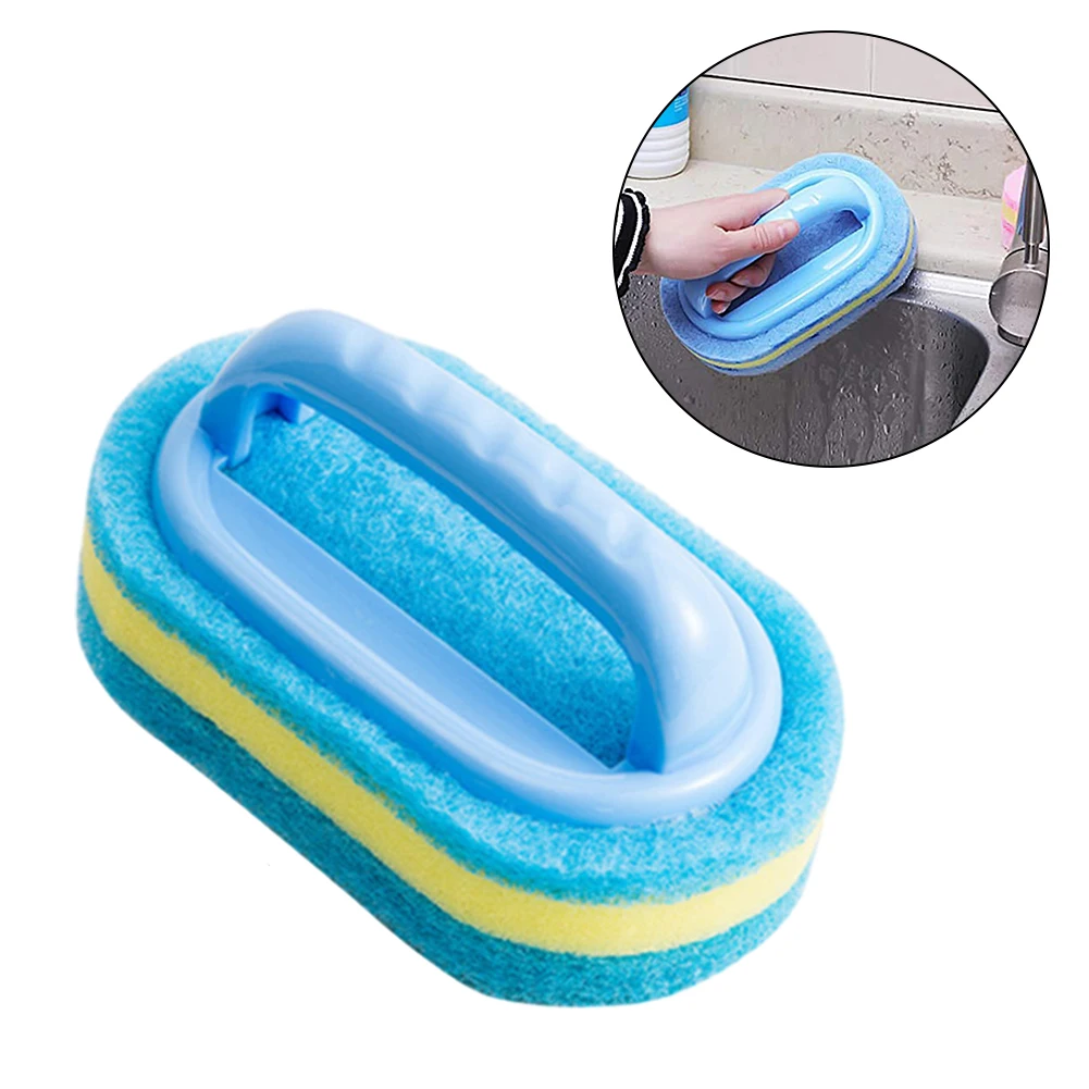 Versatile Ergonomic Sponge Cleaning Brush For Bathroom Kitchen Bathtubs Toilets Sponge Floor Cleaning Brush With Handle Tools